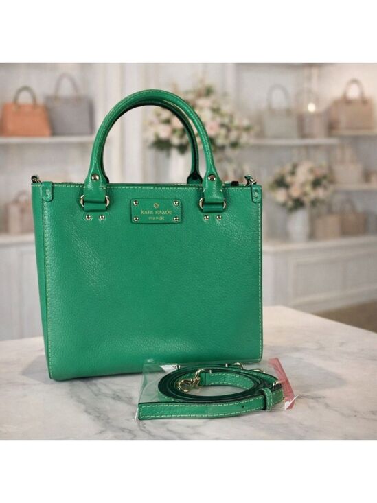 kate spade Handbags - Kate Spade Quinn Wellesley Vibrant Green Satchel Crossbody Hand Bag Fall Spring‎